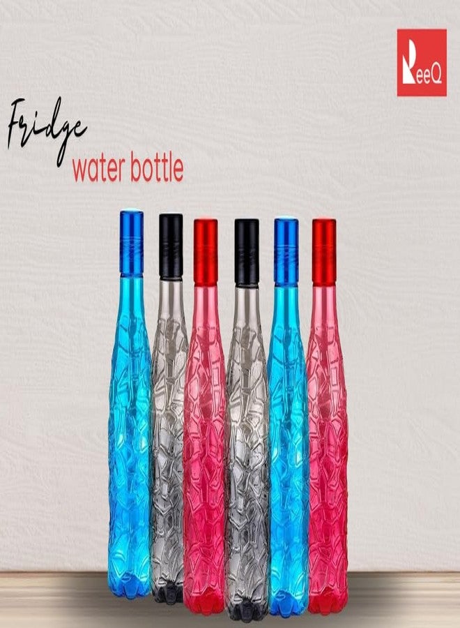 ReeQ Round Plastic Bottle Set, 1 Litre, Set of 6, Assorted - Image 2